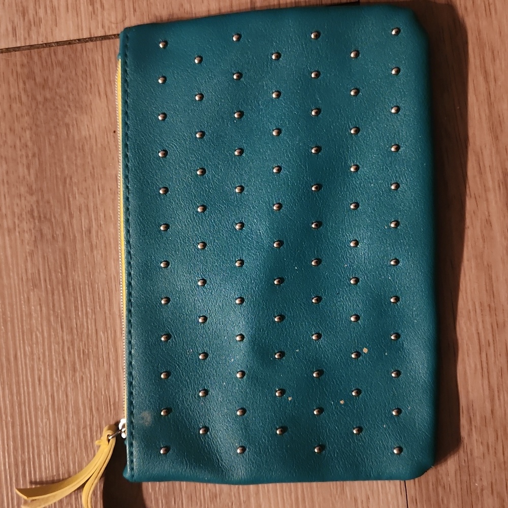 Ipsy Studded Teal Travel Makeup Bag